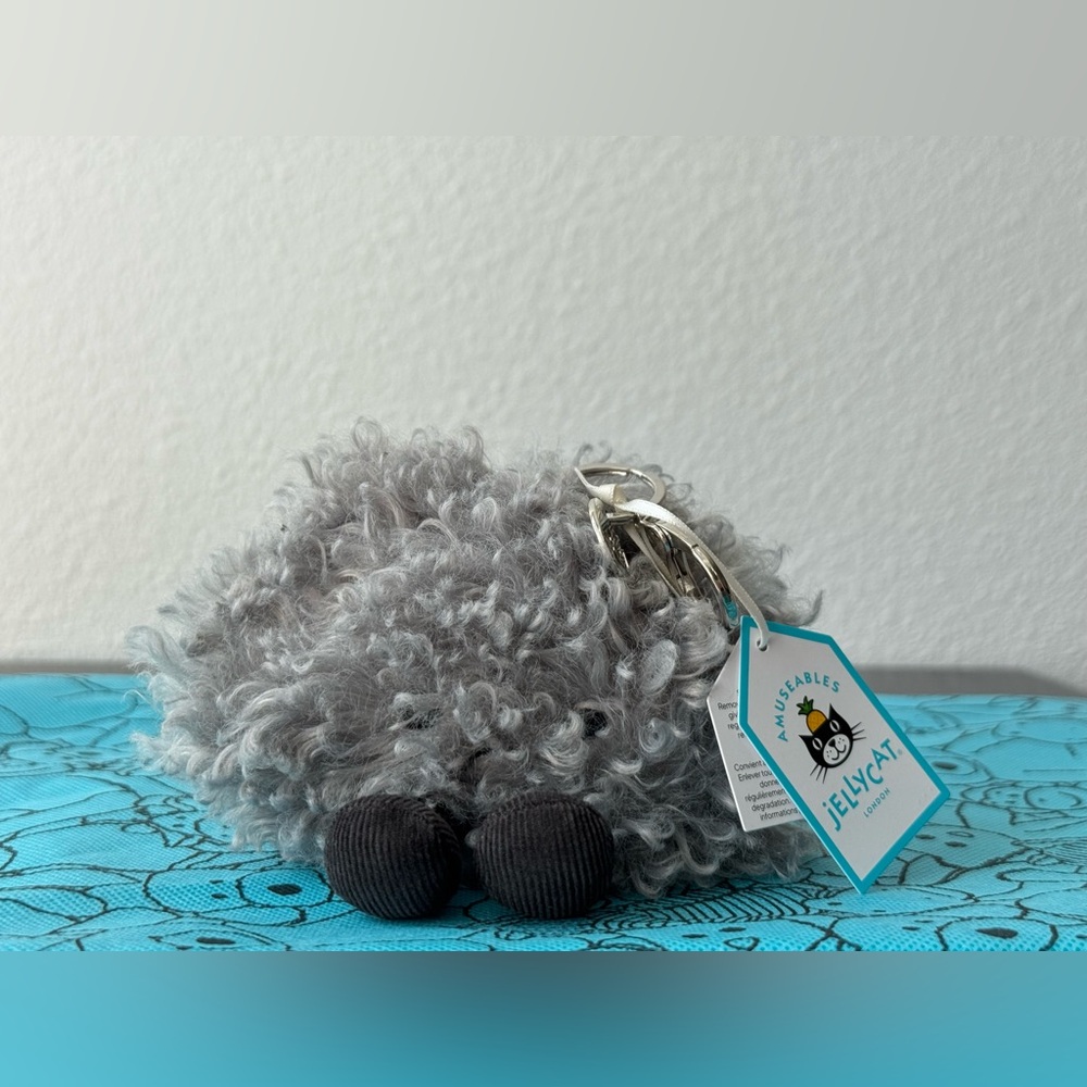 BNWT / Authentic Jellycat Amuseables Storm Cloud Bag Charm Keychain + DUST BAG